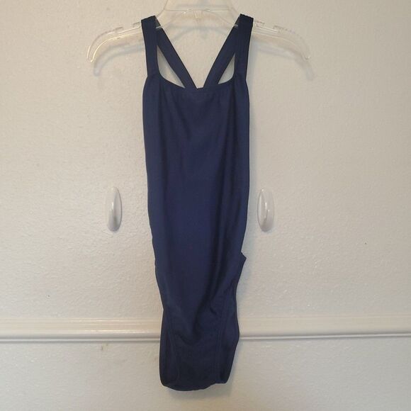 Speedo Pro LT Super Back Swimsuit One Piece Team Navy Blue Speedo Size 8/34 - Picture 1 of 13